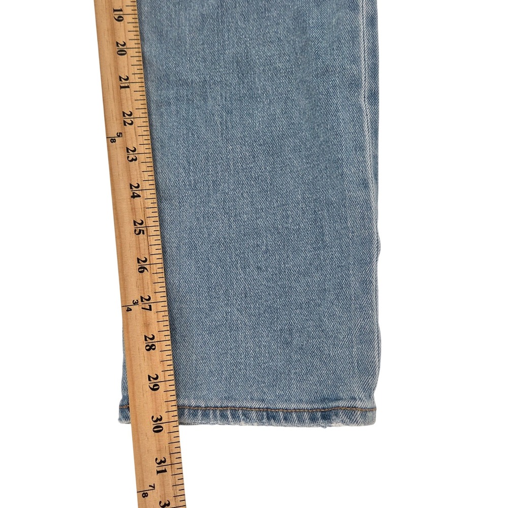 American Eagle Straight Jeans 26 Light Blue Super High Rise Stretch - Picture 6 of 8